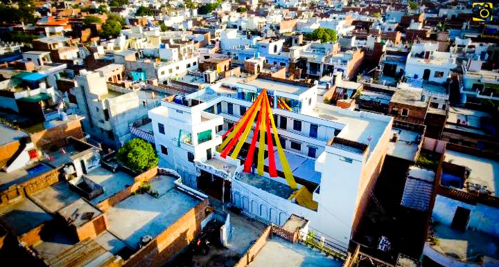 Aerial view of the J.R.V. Institute premises and surrounding area
